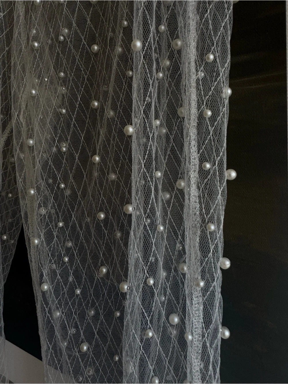 Luxury pearl leggings unique designer tulle mesh